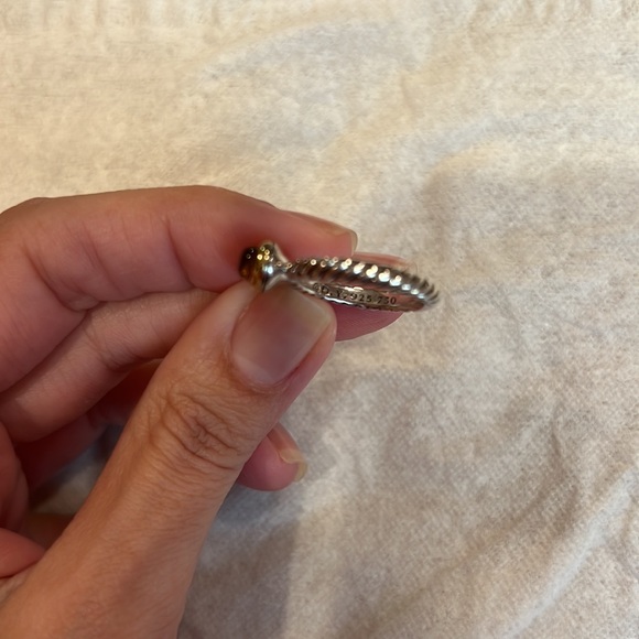 David Yurman Vintage Gold and Sterling Silver Pink Tourmaline ring, size 6 - Picture 7 of 11